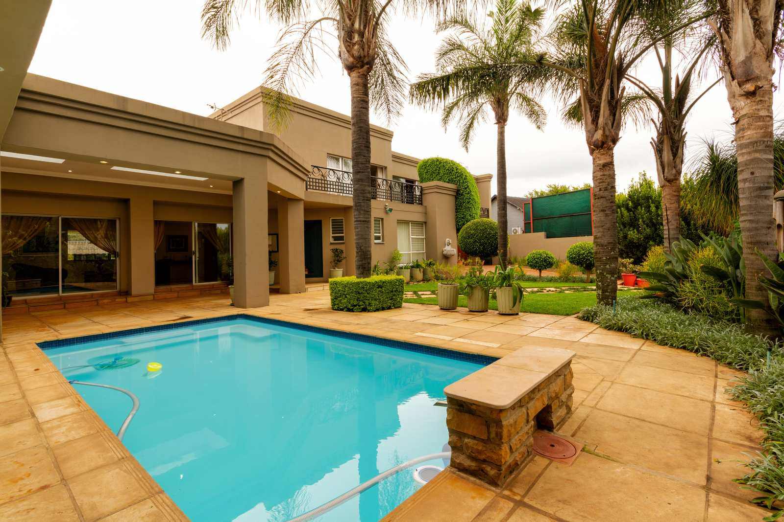 A landscaped pool and garden at a Krugersdorp family home